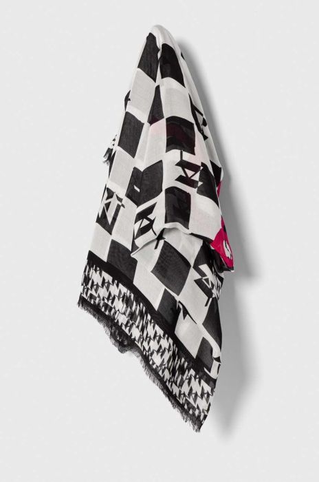 Хустка Karl Lagerfeld жіноча колір білий візерунок