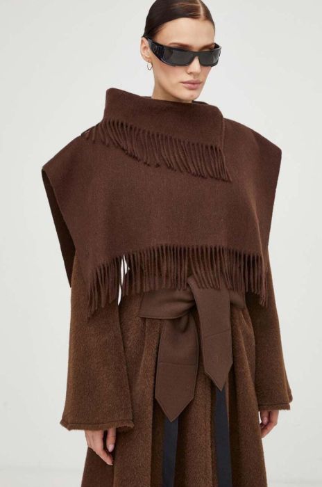 Вовняний снуд By Malene Birger колір коричневий однотонний Вовняний снуд By Malene Birger колір коричневий однотонний