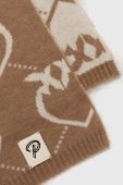 Шарф з домішкою вовни Pinko Up колір бежевий візерунок (3534057)