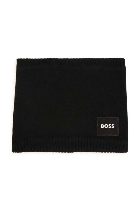 Дитячий снуд BOSS колір чорний з аплікацією Дитячий снуд BOSS колір чорний з аплікацією