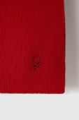 Вовняний шарф United Colors of Benetton колір червоний однотонний Вовняний шарф United Colors of Benetton колір червоний однотонний