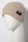 Шерстяна шапка і шарф HUGO колір бежевий Шерстяна шапка і шарф HUGO колір бежевий