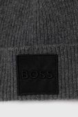 Шапка та шарф з домішкою вовни BOSS колір сірий Шапка та шарф з домішкою вовни BOSS колір сірий