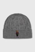 Шерстяна шапка і шарф Polo Ralph Lauren колір сірий Шерстяна шапка і шарф Polo Ralph Lauren колір сірий