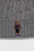 Шерстяна шапка і шарф Polo Ralph Lauren колір сірий Шерстяна шапка і шарф Polo Ralph Lauren колір сірий