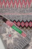 Вовняна шаль United Colors of Benetton колір сірий візерунок