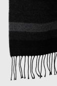 Шарф з домішкою вовни Sisley колір чорний візерунок (3538370)
