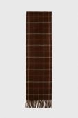 Вовняний шарф Barbour колір коричневий візерунок Вовняний шарф Barbour колір коричневий візерунок