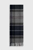Вовняний шарф Barbour колір чорний візерунок Вовняний шарф Barbour колір чорний візерунок