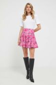Бавовняна спідниця Custommade колір рожевий mini розкльошена