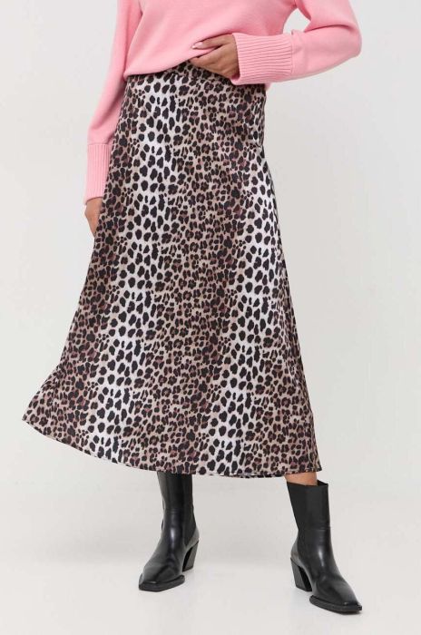 Спідниця Notes du Nord колір коричневий maxi розкльошена Спідниця Notes du Nord колір коричневий maxi розкльошена
