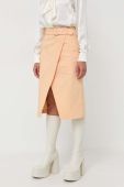 Спідниця Patrizia Pepe колір помаранчевий midi пряма Спідниця Patrizia Pepe колір помаранчевий midi пряма