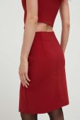 Спідниця Patrizia Pepe колір бордовий mini пряма (3383841)