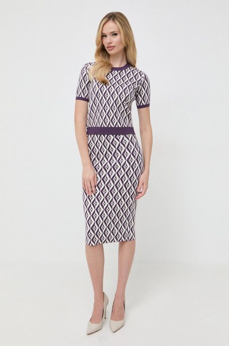 Спідниця Elisabetta Franchi колір фіолетовий midi олівець Спідниця Elisabetta Franchi колір фіолетовий midi олівець