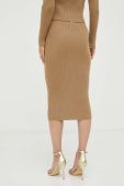 Вовняна спідниця MICHAEL Michael Kors колір коричневий midi олівець