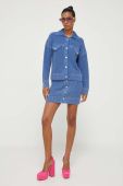 Спідниця Moschino Jeans mini пряма колір блакитний