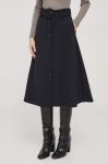 Спідниця United Colors of Benetton колір чорний midi розкльошена (3610310)