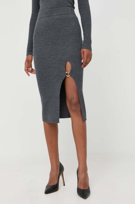 Спідниця Pinko колір сірий midi олівець Спідниця Pinko колір сірий midi олівець