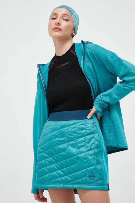 Спортивна спідниця LA Sportiva Warm Up Primaloft колір зелений mini пряма