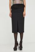Спідниця з домішкою вовни Patrizia Pepe колір чорний midi олівець