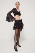 Спідниця Rotate колір чорний mini розкльошена