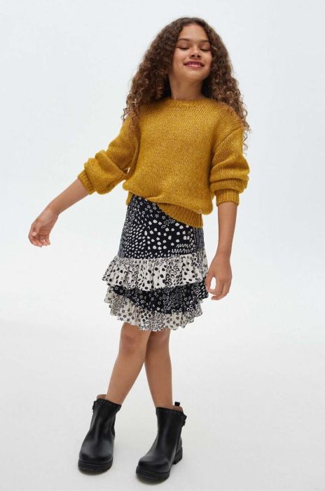 Дитяча спідниця Mayoral колір чорний mini розкльошена (3430618) Дитяча спідниця Mayoral колір чорний mini розкльошена (3430618)