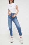Джинси Tommy Jeans MOM JEAN жіночі висока посадка колір темно-синій Джинси Tommy Jeans MOM JEAN жіночі висока посадка колір темно-синій