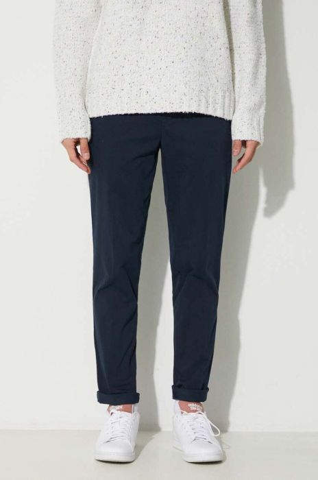 Штани Samsoe Samsoe Smithy жіночі колір синій облягаючі висока посадка Штани Samsoe Samsoe Smithy жіночі колір синій облягаючі висока посадка