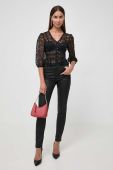 Штани Morgan жіночі колір чорний облягаюче висока посадка (3575704)