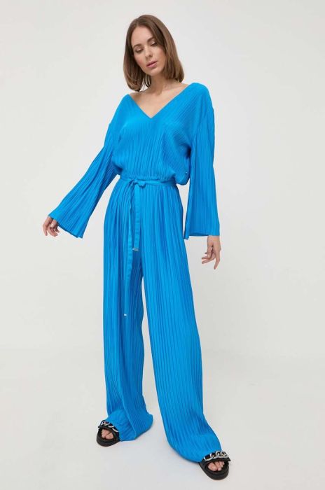 Комбінезон BOSS декольте трикутник колір блакитний Комбінезон BOSS декольте трикутник колір блакитний