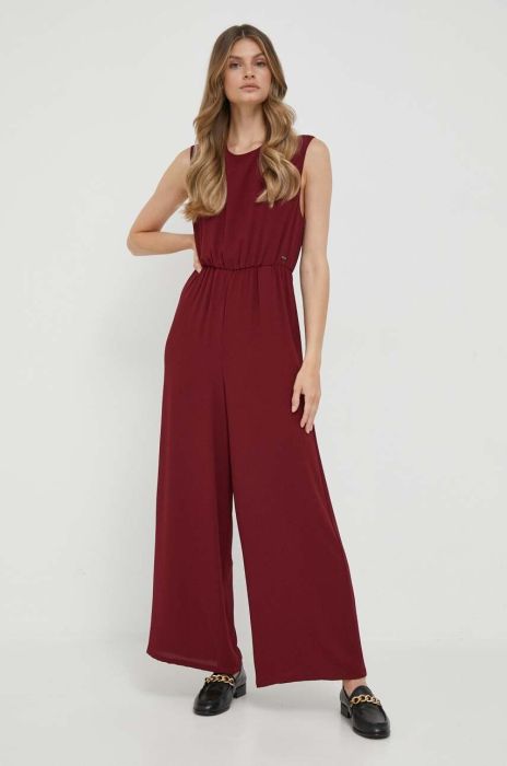 Комбінезон Pepe Jeans Fiska колір бордовий овальне декольте