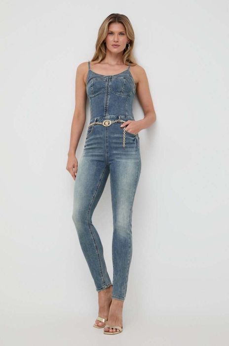 Джинсовий комбінезон Guess декольте трикутник колір блакитний (3614693) Джинсовий комбінезон Guess декольте трикутник колір блакитний (3614693)