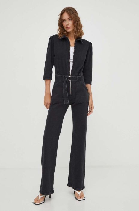 Джинсовий комбінезон BA&SH колір чорний Джинсовий комбінезон BA&SH колір чорний