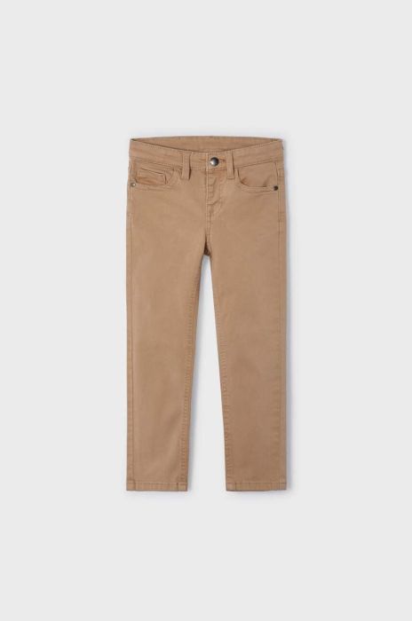 Дитячі штани Mayoral slim fit колір бежевий однотонні Дитячі штани Mayoral slim fit колір бежевий однотонні