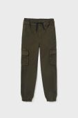 Дитячі штани Mayoral cargo колір зелений однотонні Дитячі штани Mayoral cargo колір зелений однотонні