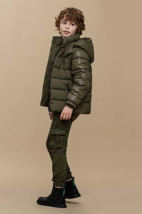 Дитячі штани Mayoral cargo колір зелений однотонні Дитячі штани Mayoral cargo колір зелений однотонні