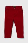 Дитячі штани United Colors of Benetton колір червоний однотонні