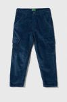 Дитячі вельветові штани United Colors of Benetton однотонні колір блакитний (3651398)