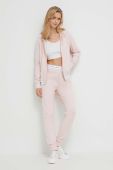 Штани лаунж Guess колір рожевий однотонні Штани лаунж Guess колір рожевий однотонні