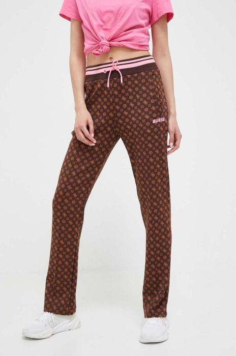 Спортивні штани Guess колір коричневий візерунок (3328188) Спортивні штани Guess колір коричневий візерунок (3328188)