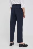 Штани з домішкою вовни Tommy Hilfiger колір синій фасон chinos висока посадка Штани з домішкою вовни Tommy Hilfiger колір синій фасон chinos висока посадка