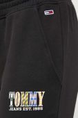 Бавовняні спортивні штани Tommy Jeans колір чорний однотонні (3325309)