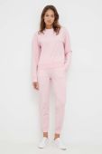 Штани лаунж HUGO колір рожевий однотонні (3381782)