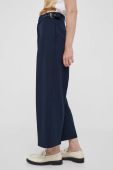 Штани Lauren Ralph Lauren жіночі колір синій широке висока посадка Штани Lauren Ralph Lauren жіночі колір синій широке висока посадка