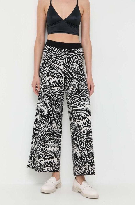 Штани Weekend Max Mara жіночі колір чорний широке висока посадка (3404490) Штани Weekend Max Mara жіночі колір чорний широке висока посадка (3404490)