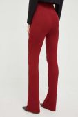 Штани Patrizia Pepe жіночі колір бордовий кльош висока посадка Штани Patrizia Pepe жіночі колір бордовий кльош висока посадка
