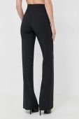 Штани Elisabetta Franchi жіночі колір чорний широке висока посадка Штани Elisabetta Franchi жіночі колір чорний широке висока посадка