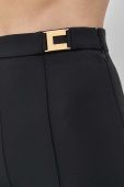 Штани Elisabetta Franchi жіночі колір чорний широке висока посадка Штани Elisabetta Franchi жіночі колір чорний широке висока посадка