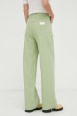 Штани Remain жіночі колір зелений пряме висока посадка Штани Remain жіночі колір зелений пряме висока посадка