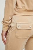 Спортивні штани Juicy Couture колір бежевий однотонні Спортивні штани Juicy Couture колір бежевий однотонні